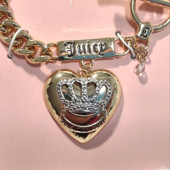 Juicy Couture Crown Heart Gold Toggle Bracelet - Picture 3 of 5